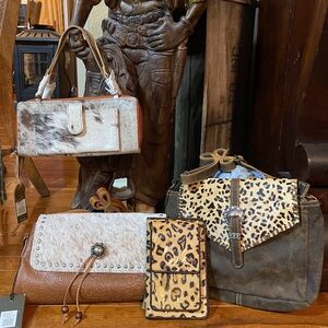 Leopard Print and Brown Leather Myra Bags Available.